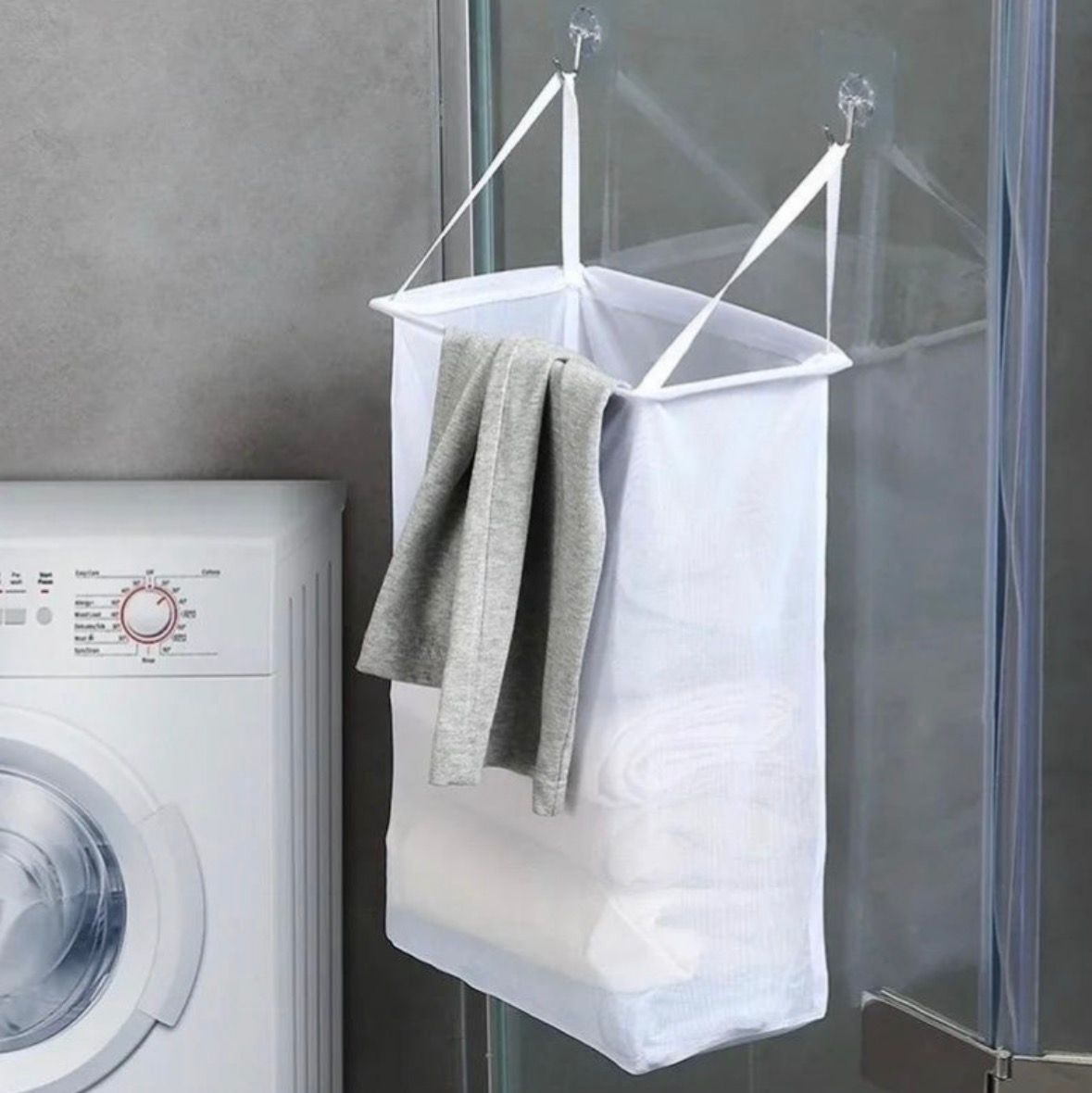 Cesto De Tela Para Guardar Ropa Sucia Organizador Multiuso Adhesivo De Colgar