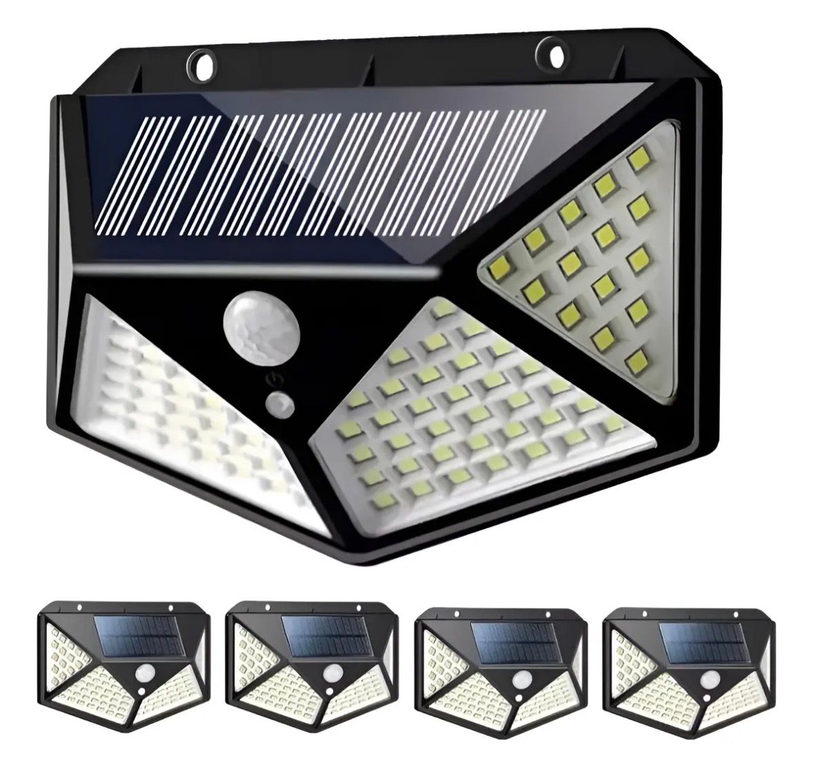 Foco Exterior Solar 100 Led Con Sensor De Movimiento Pack X4