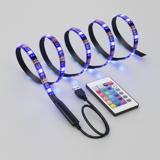 Cinta Tira Led Usb 5050 Rgb Colores 2 Metros Con Control