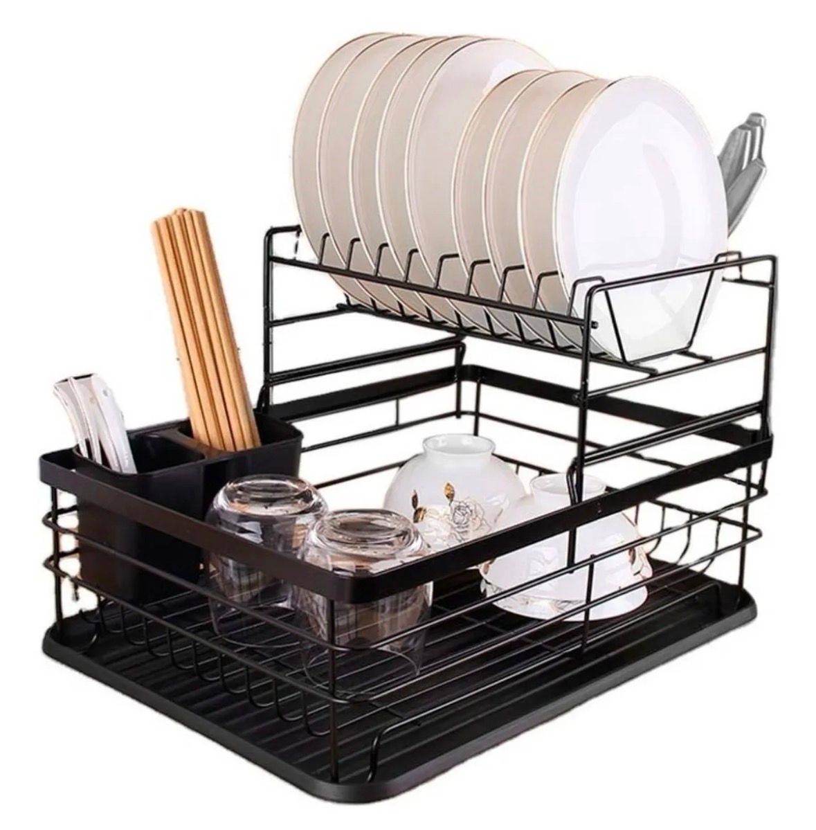 Escurridor Seca Platos Vajilla Cocina Con Bandeja