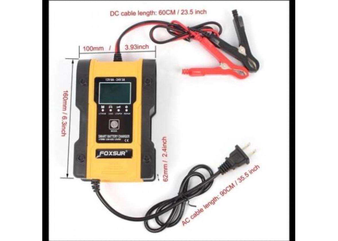 Cargador De Batería Inteligente Automático 12-24v Gel Acido