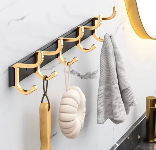 Perchero De Pared Colgador Recibidor Metálico Con 5 Ganchos