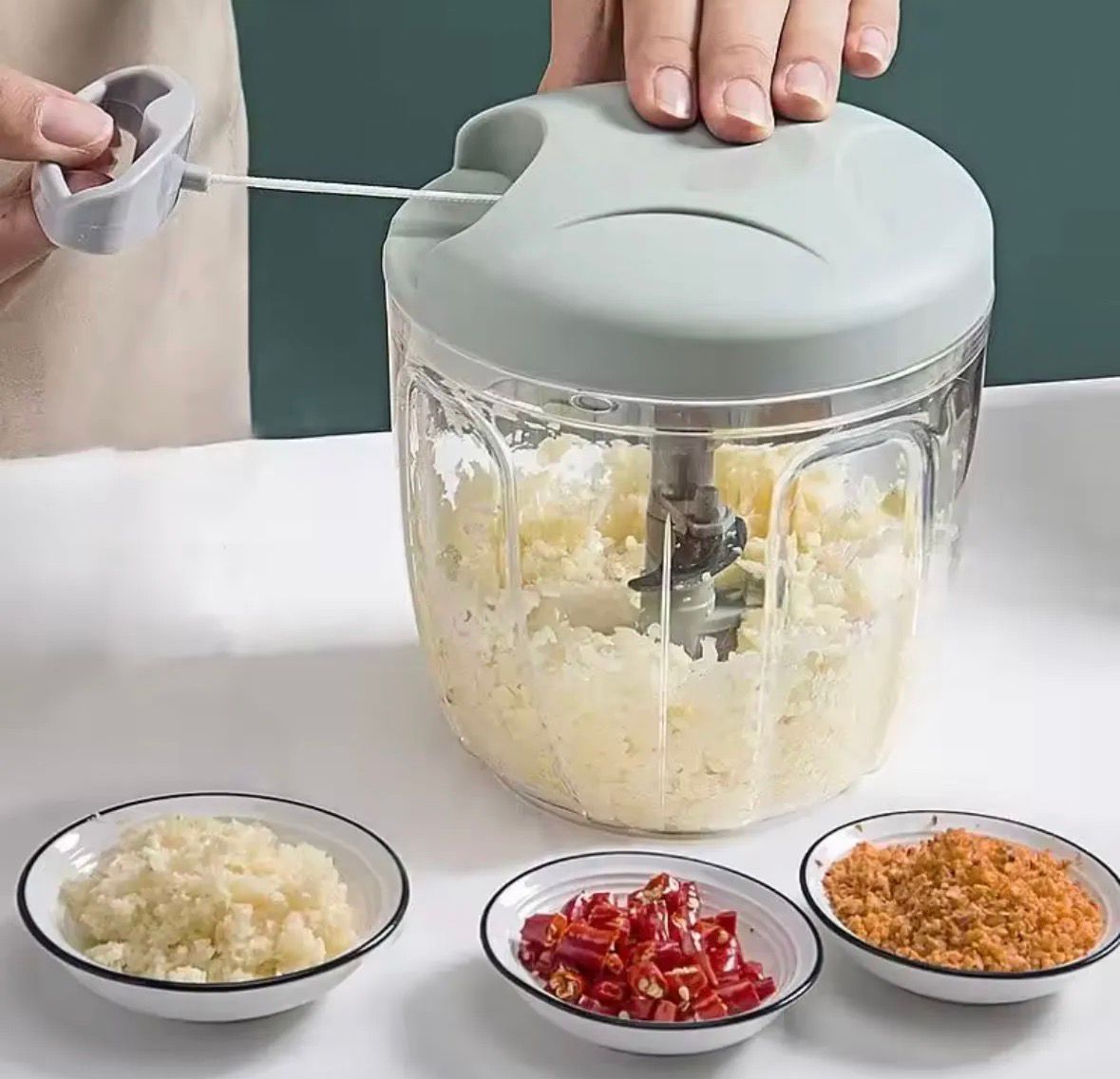 Picador de Verduras Alimentos Manual Procesador a Cuerda 500ml