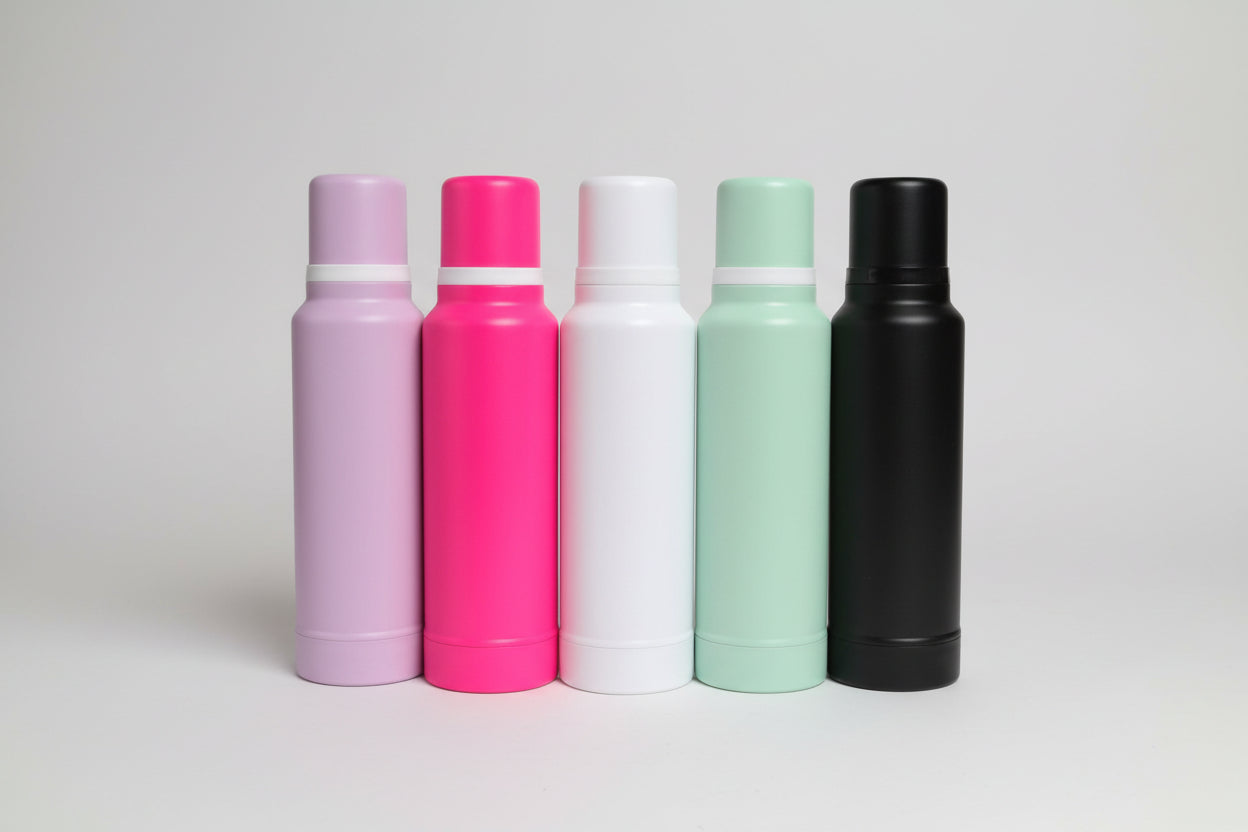 Termo De Acero Inoxidable Con Tapon Cebador 1.3 Lts Con Asa